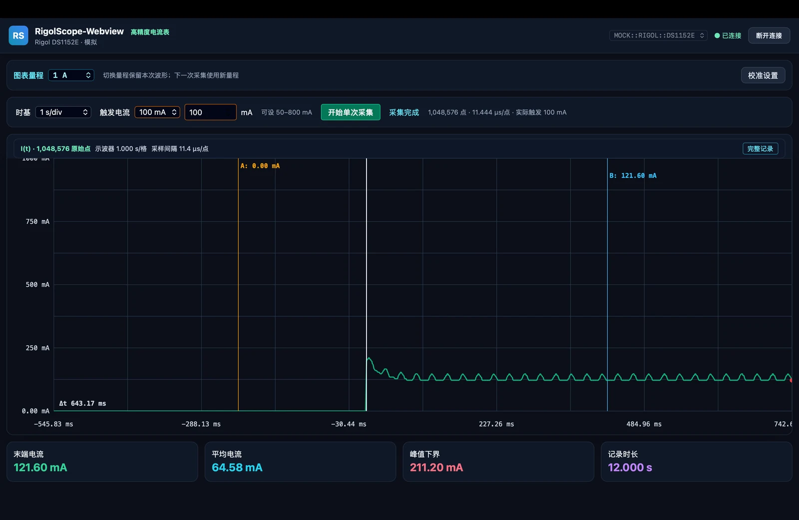 RigolScope-Webview: Oscilloscope Precision Current Meter